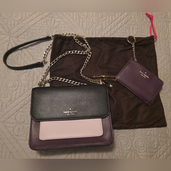 kate spade Handbags - Kate Spade Remi Flap Chain Crossbody Ripe Plum Multi & Card Holder